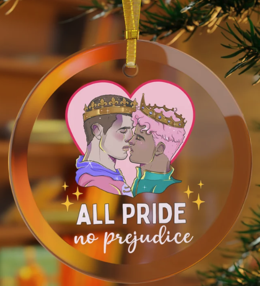 Colorful Bookish Ornament for Christmas: All Pride No Prejudice